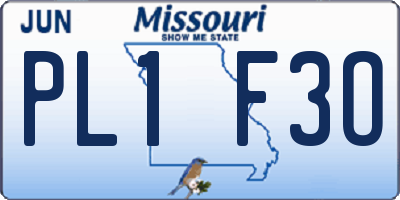 MO license plate PL1F3O
