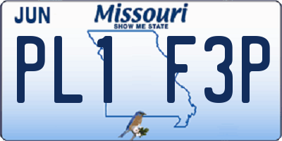 MO license plate PL1F3P