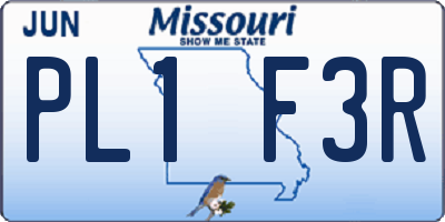 MO license plate PL1F3R