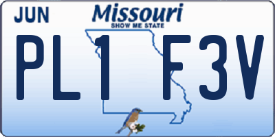MO license plate PL1F3V