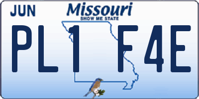 MO license plate PL1F4E