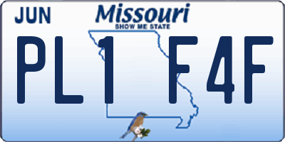 MO license plate PL1F4F