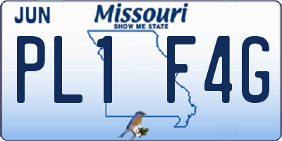 MO license plate PL1F4G