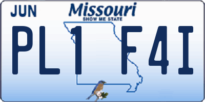 MO license plate PL1F4I