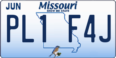 MO license plate PL1F4J