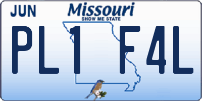 MO license plate PL1F4L