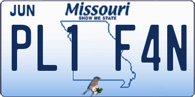 MO license plate PL1F4N
