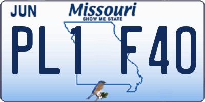 MO license plate PL1F4O