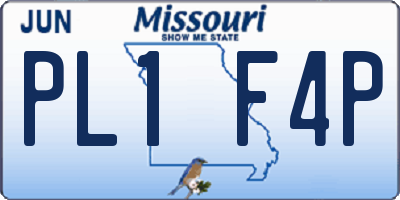 MO license plate PL1F4P