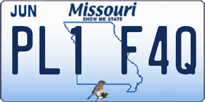 MO license plate PL1F4Q