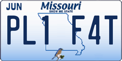 MO license plate PL1F4T