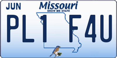 MO license plate PL1F4U