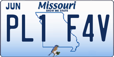 MO license plate PL1F4V