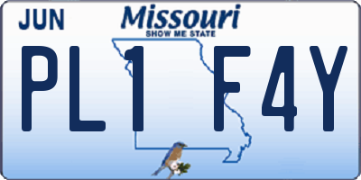MO license plate PL1F4Y