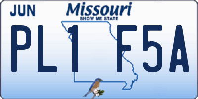 MO license plate PL1F5A