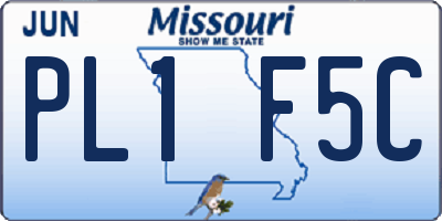 MO license plate PL1F5C