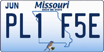 MO license plate PL1F5E
