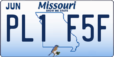 MO license plate PL1F5F