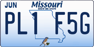 MO license plate PL1F5G