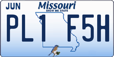 MO license plate PL1F5H