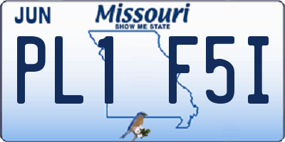 MO license plate PL1F5I