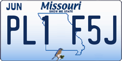 MO license plate PL1F5J