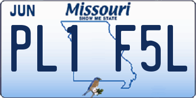 MO license plate PL1F5L