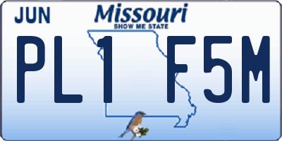 MO license plate PL1F5M