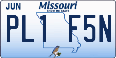 MO license plate PL1F5N