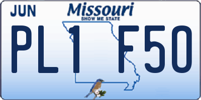 MO license plate PL1F5O