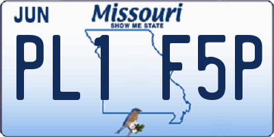 MO license plate PL1F5P
