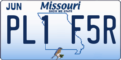 MO license plate PL1F5R