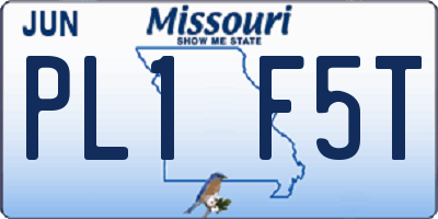 MO license plate PL1F5T