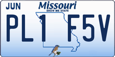MO license plate PL1F5V