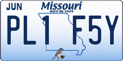 MO license plate PL1F5Y