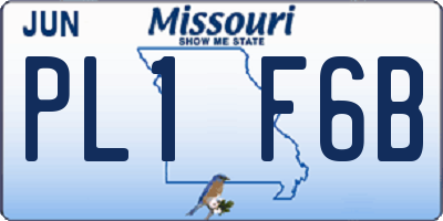 MO license plate PL1F6B