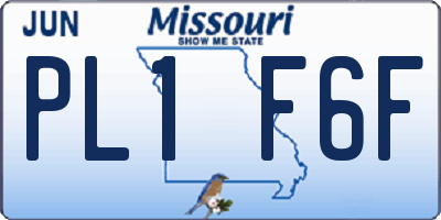 MO license plate PL1F6F