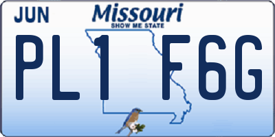 MO license plate PL1F6G