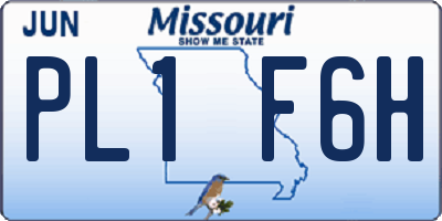 MO license plate PL1F6H