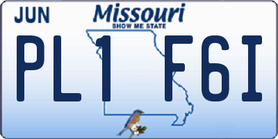 MO license plate PL1F6I
