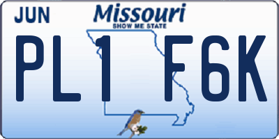 MO license plate PL1F6K