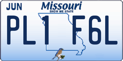 MO license plate PL1F6L