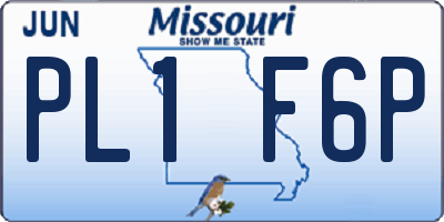 MO license plate PL1F6P