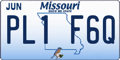 MO license plate PL1F6Q