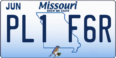 MO license plate PL1F6R