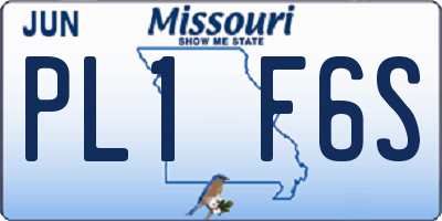 MO license plate PL1F6S