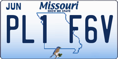 MO license plate PL1F6V