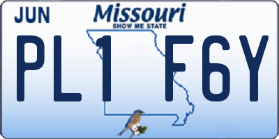 MO license plate PL1F6Y