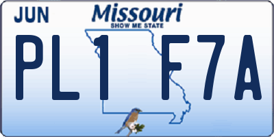 MO license plate PL1F7A