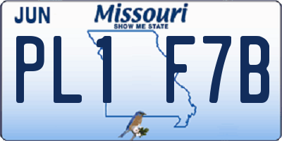 MO license plate PL1F7B